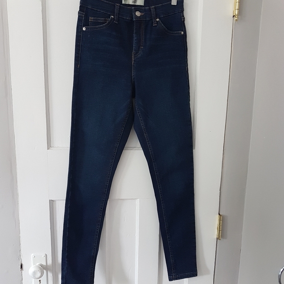 TOPSHOP Jamie High Waist Skinny Jeans High Rise Mid Wash 26 x 32 - Picture 2 of 12